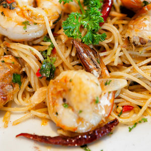 Spicy Shrimp with Spaghetti