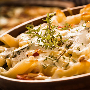 Creamy Baked Penne with Onions